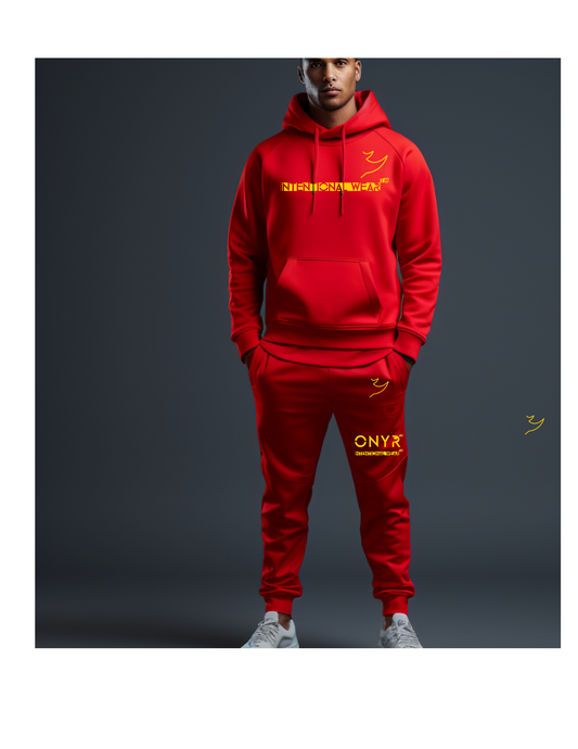Intentional Wear Track Suit - Red