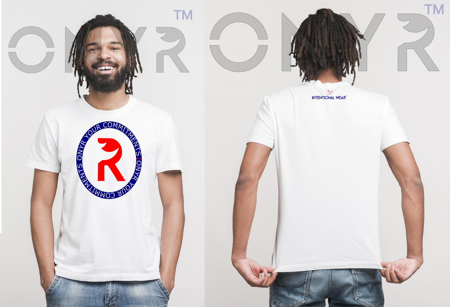 Men's White OYC  - Red & Blue